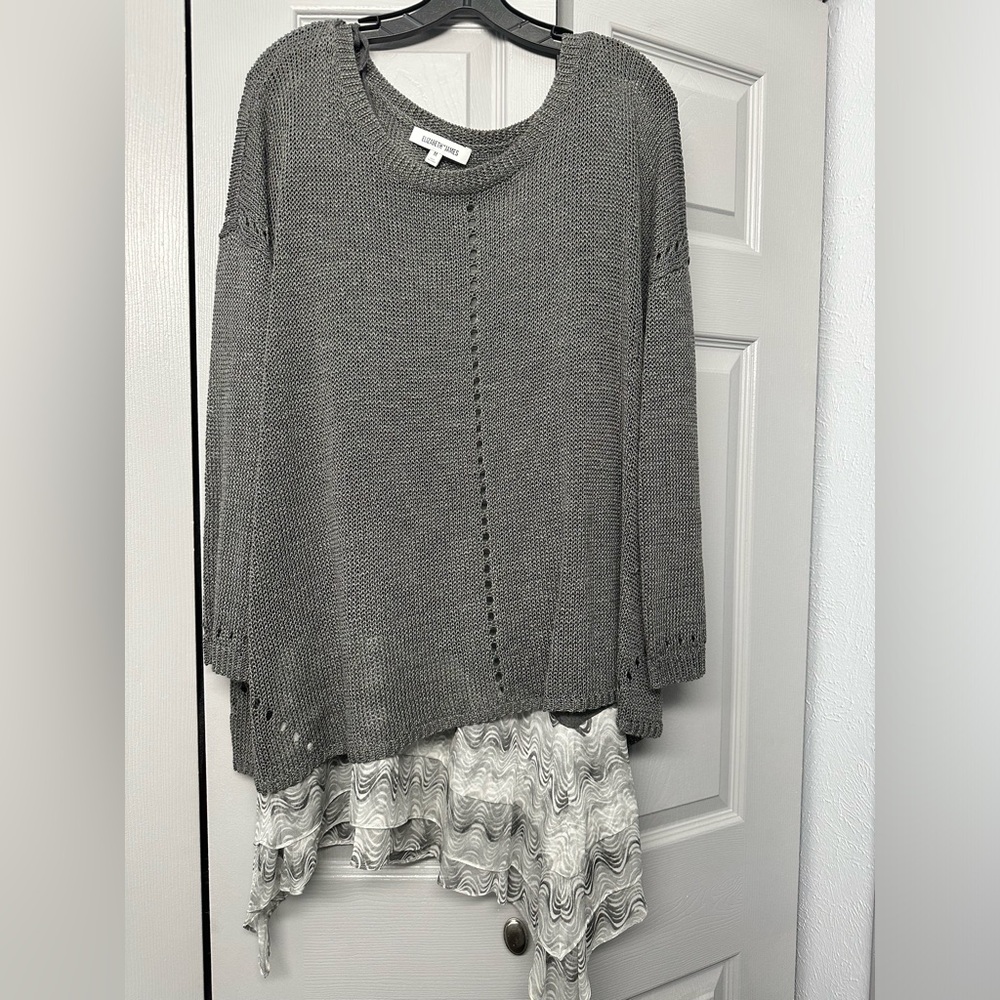 Elizabeth and James Grey Dress and Sweater Set